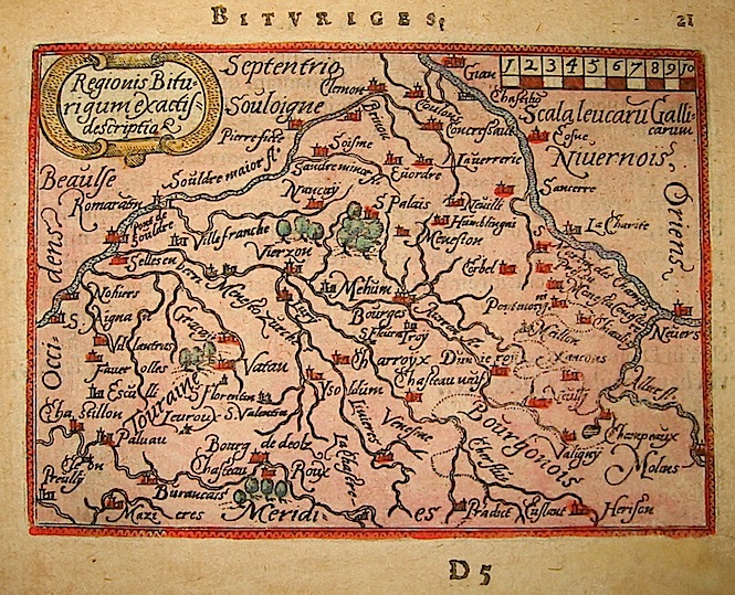 Ortelius Abraham (1528-1598) Regionis Biturigum exactissima descriptio 1601 Anversa, apud Ioannem Bapt. Vrientum